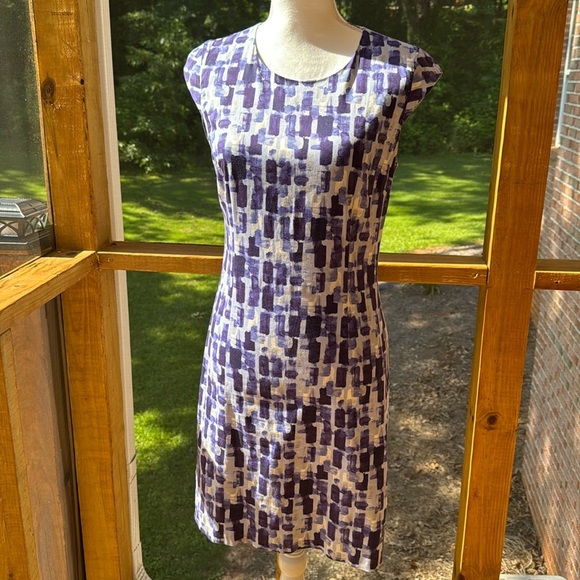 Stile Benneton Abstract Print Dress - Navy and Blue - Picture 1 of 11